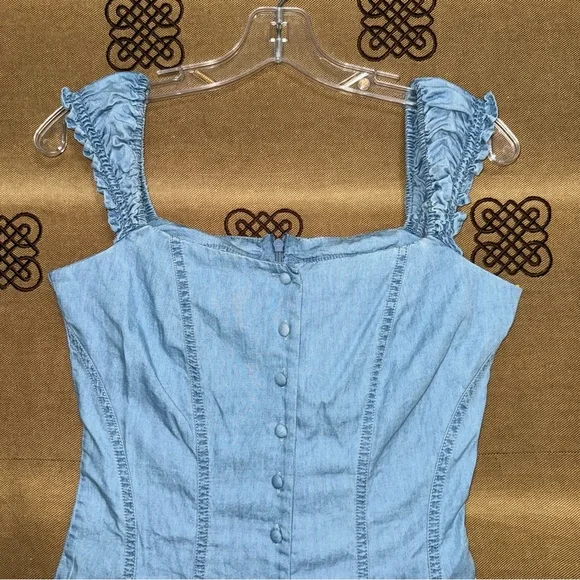 Guess NWT! Sweetheart Light Blue Scarlette Denim Mini Dress Size XS - Picture 6 of 16